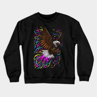 Tribal eagle splashing Crewneck Sweatshirt